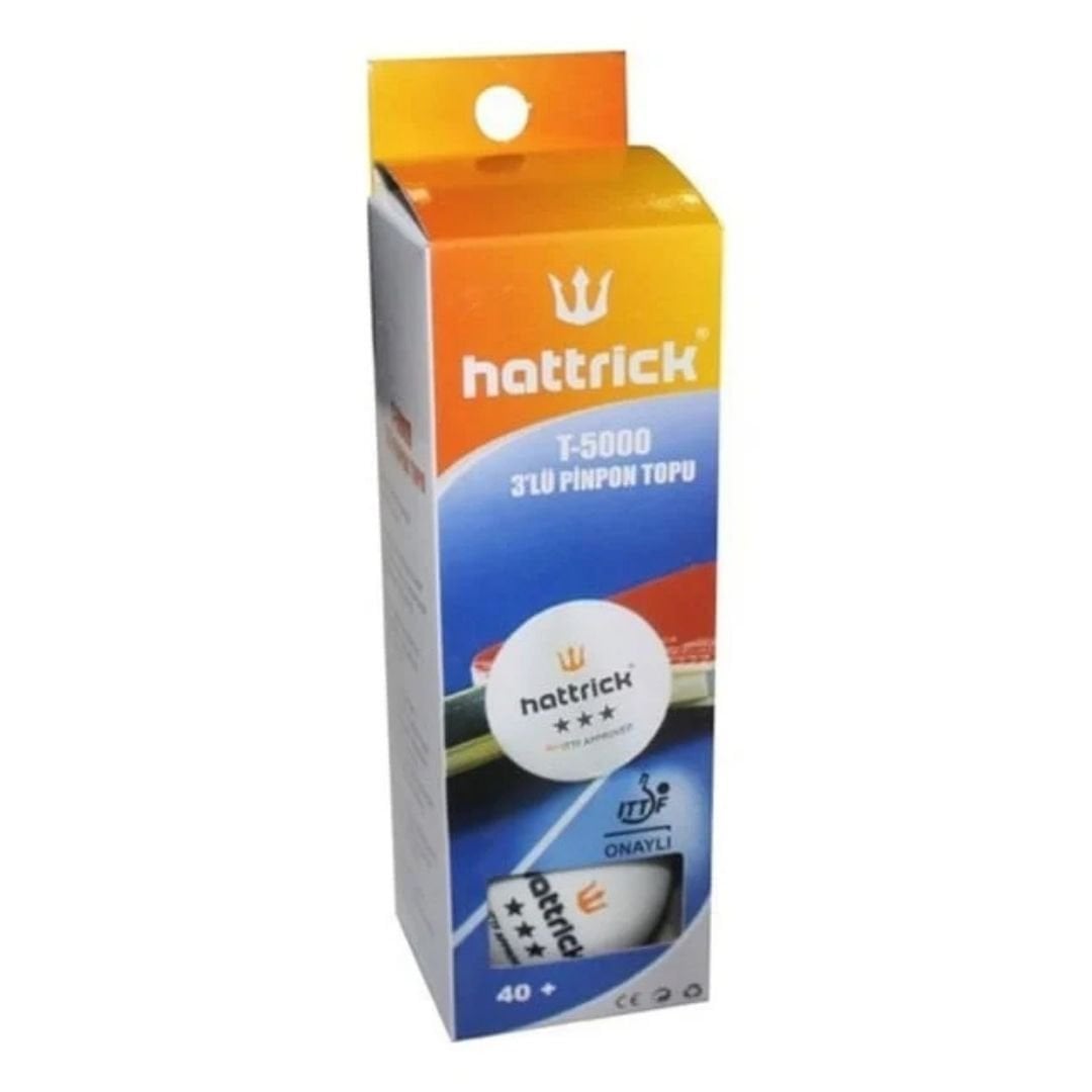 Hattrick T-5000 Masa Tenisi Pinpon Topu 3'lü - Beyaz
