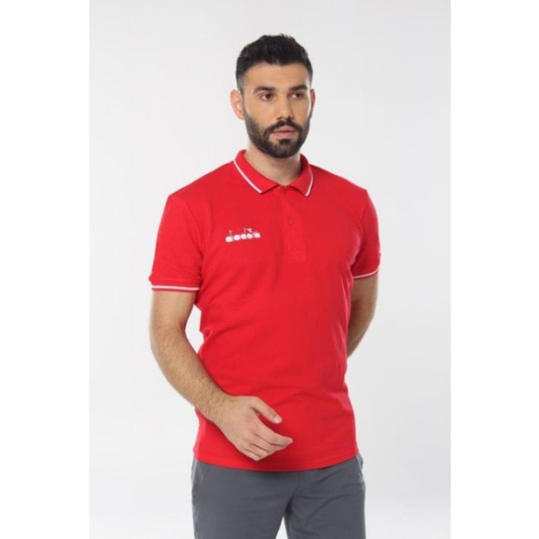 Diadora 1MPD140101 Liv Kamp Polo Yaka T-Shirt KIRMIZI - S