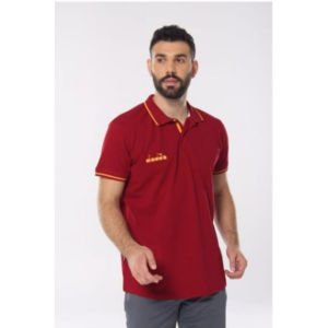 Diadora 1MPD140101 Liv Kamp Polo Yaka T-Shirt Bordo - XS