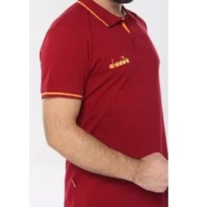 Diadora 1MPD140101 Liv Kamp Polo Yaka T-Shirt Bordo - XS