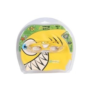 Altis BGS-11 Balık Desenli Çocuk Silikon Bone+Gözlük Set KIRMIZI