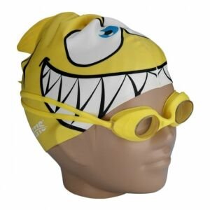 Altis BGS-11 Balık Desenli Çocuk Silikon Bone+Gözlük Set SARI