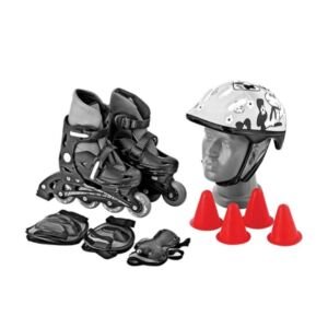 Sportica PTS-10 Çantalı Paten Seti SİYAH - 35-38