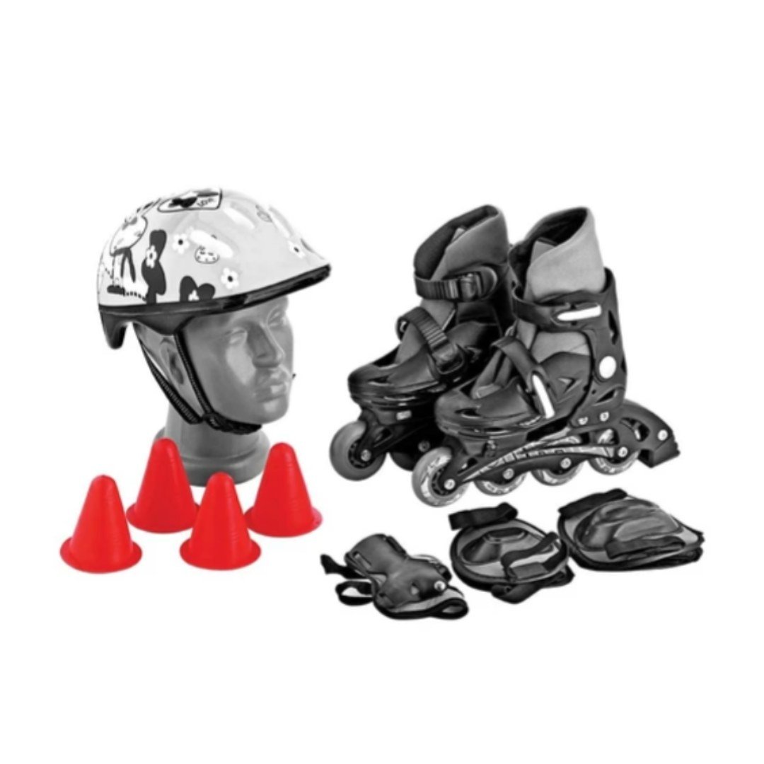 Sportica PTS-10 Çantalı Paten Seti SİYAH - 39-42