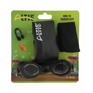 Altis BGS-15 Yüzücü Gözlüğü Seti (Bone-Tıkaç-Saklama Kutusu) SİYAH